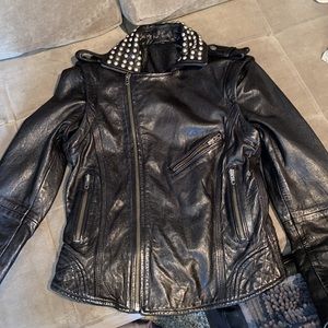 ZADIG & VOLTAIRE biker jacket with studs. Firm